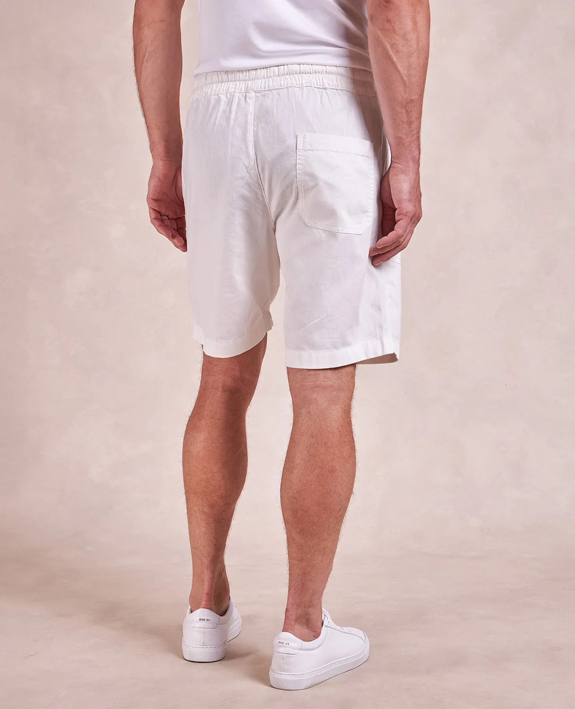 R51 Short - Cotton and Linen Drawstring Short - Bone
