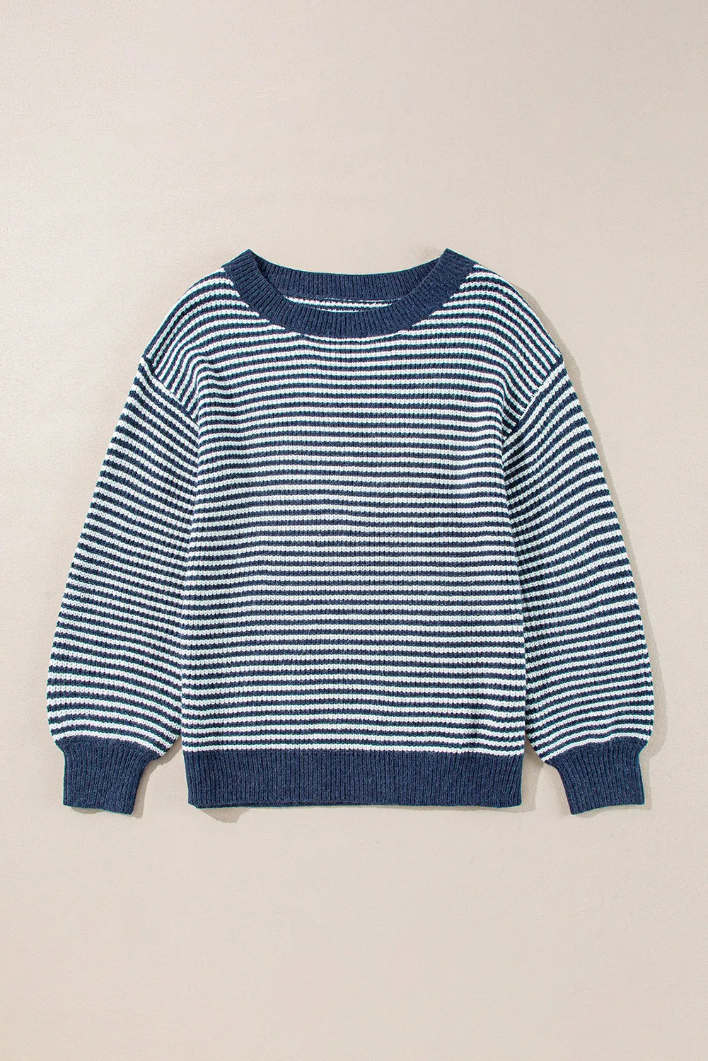Stripe Lantern Sleeve Sweater